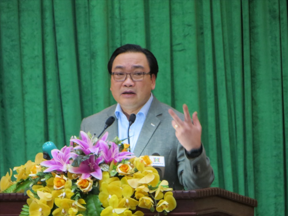Bí thư Thành ủy Hà Nội phát biểu tại buổi gặp mặt - Ảnh TN