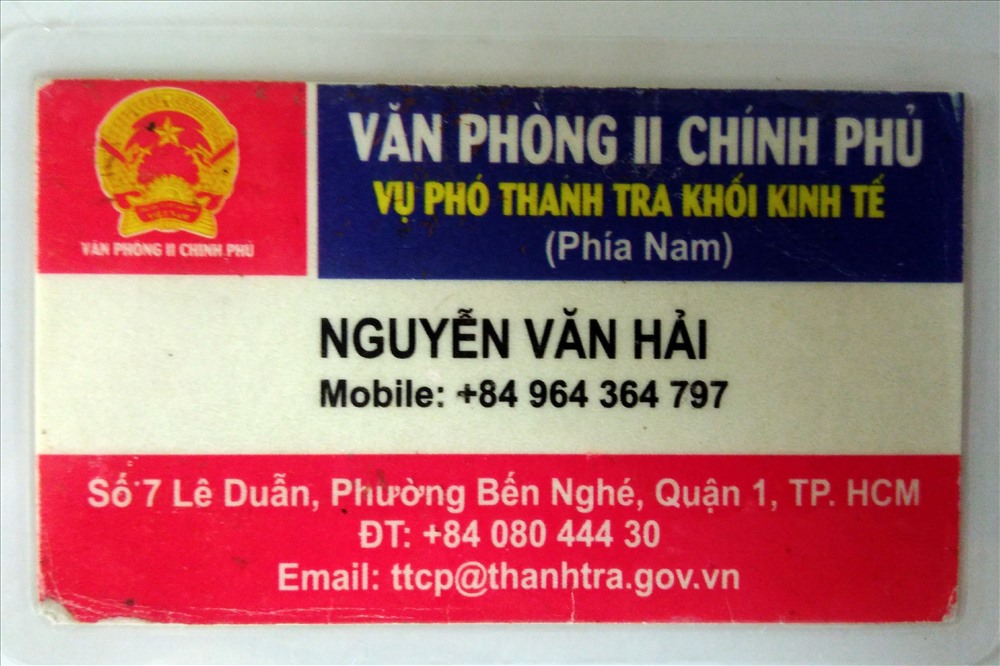 Tấm Card của ông Nguyễn Văn Hải thường “nổ” với mọi người.