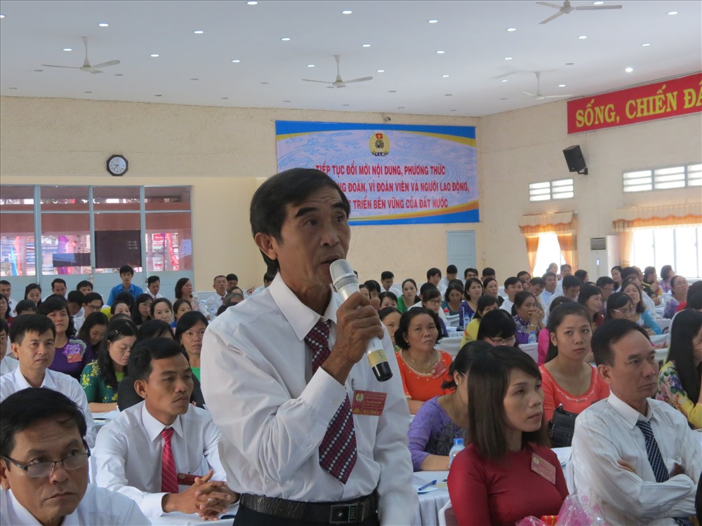 Đại biểu phát biểu tại ĐH CĐ huyện Trảng Bàng