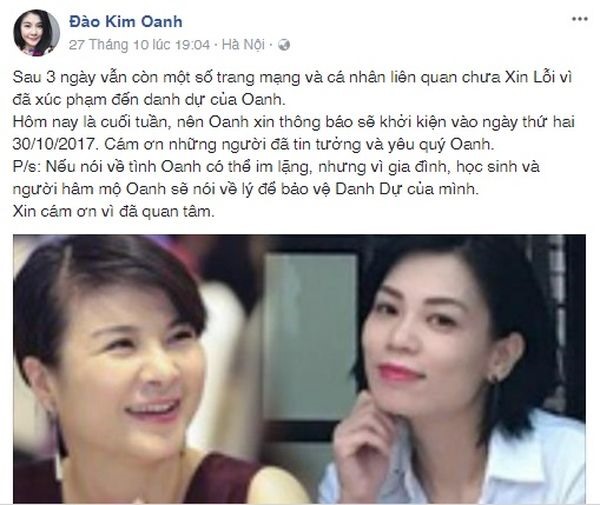 Kim Oanh quyết định khởi kiện vợ Xuân Bắc.