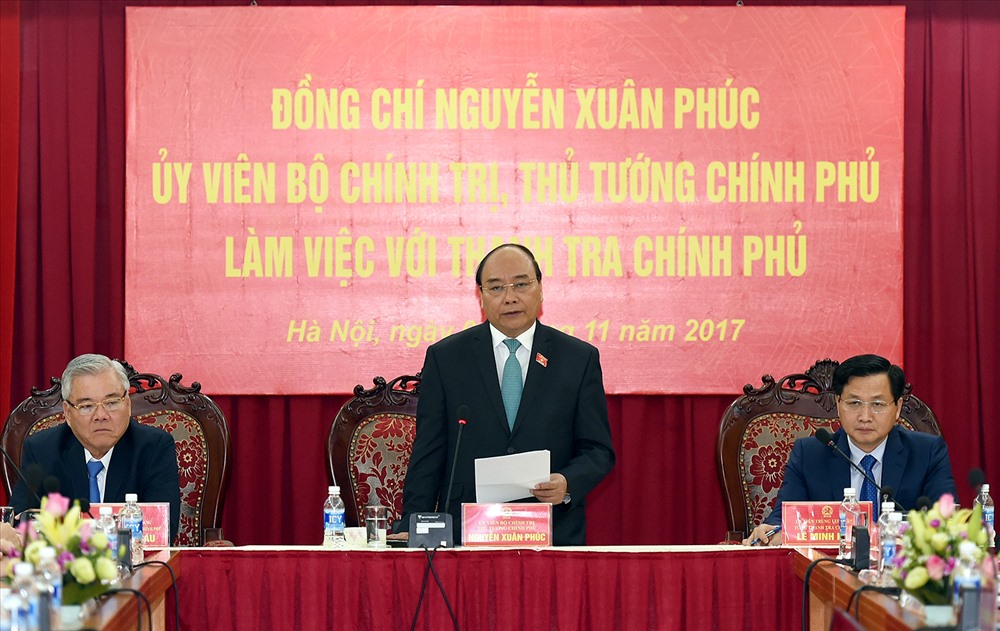 Thủ tướng Nguyễn Xuân Phúc phát biểu tại buổi làm việc. Ảnh: VGP/Quang Hiếu.