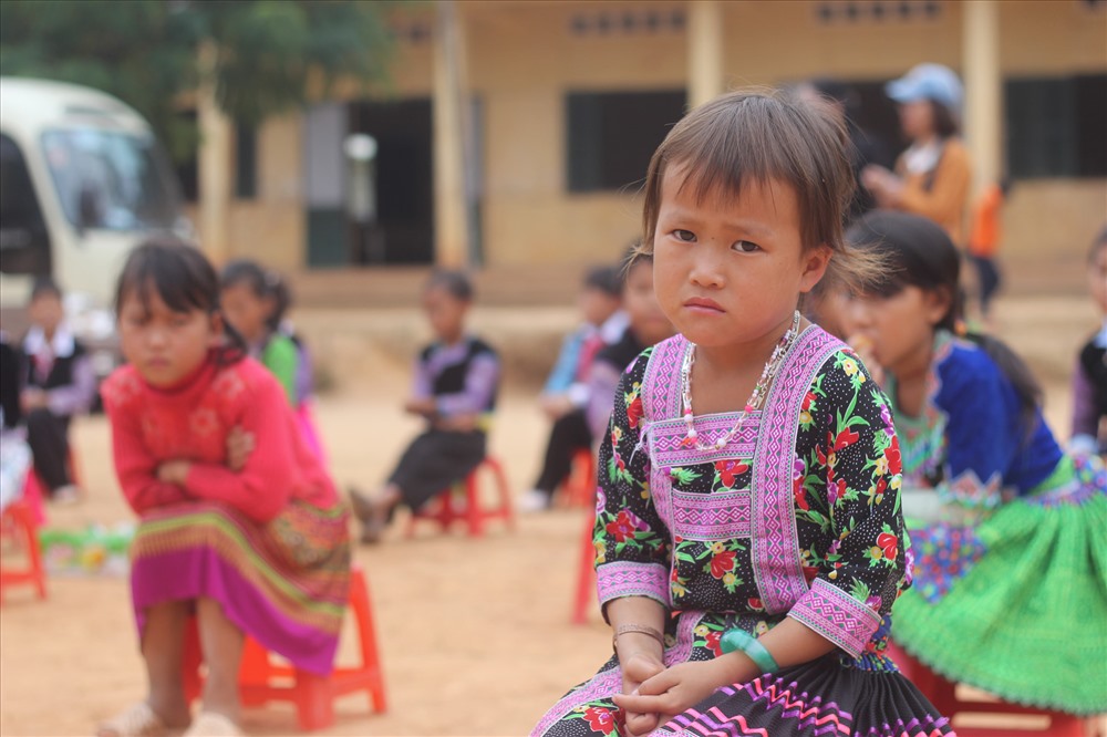 Học sinh ở điểm trường Khò Hồng - Trường Tiểu học Chiềng Xuân, xã Chiềng Xuân, huyện Vân Hồ, tỉnh Sơn La. Ảnh Trần Vương