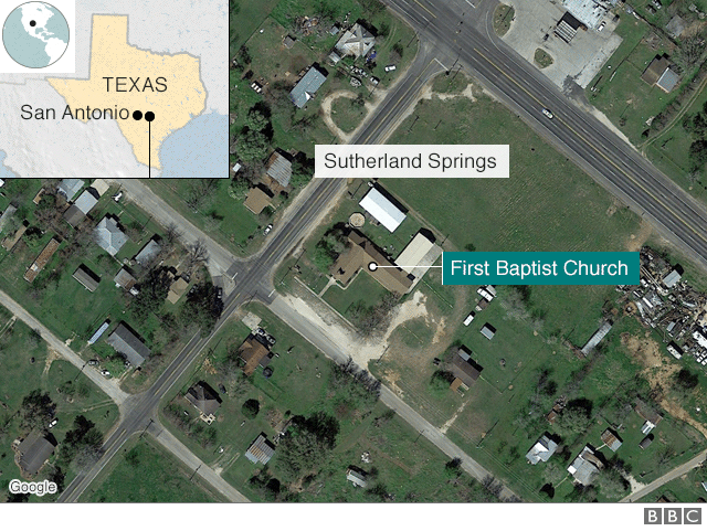 Khu vực xảy ra vụ xả súng ở Texas
