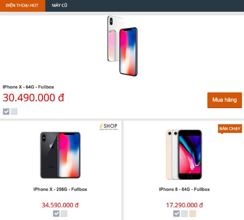 Giá iPhone X tại một cửa hàng ở Hà Nội sáng 6/11 đã giảm tới 30 triệu đồng so với ba ngày trước.