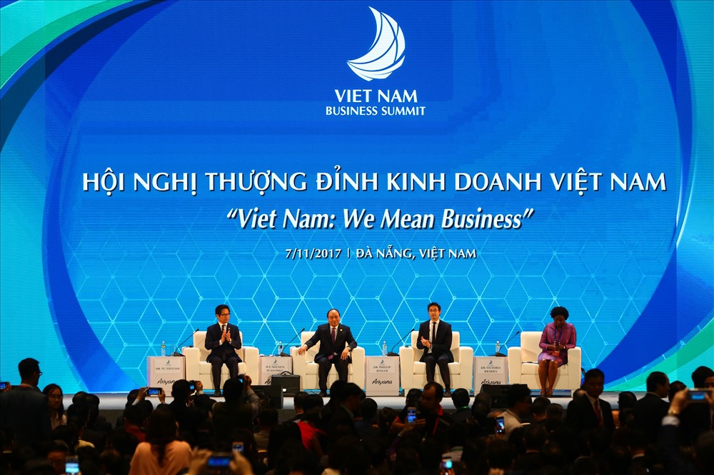 Hội nghị Thượng đỉnh Kinh doanh Việt Nam diễn ra sáng 7.11 tại Đà Nẵng. Ảnh: Sơn Tùng