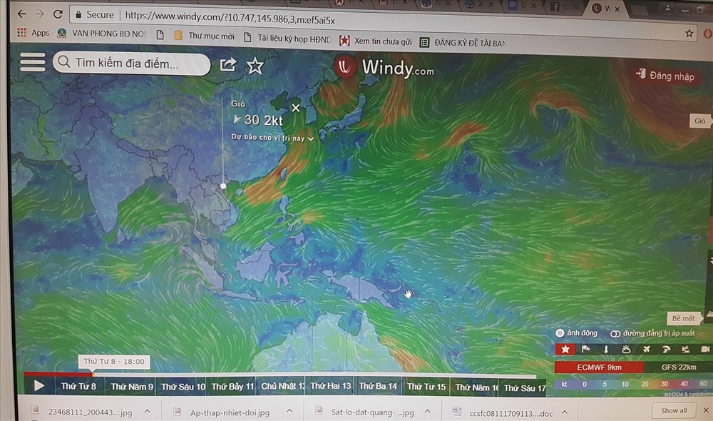 Dự báo thời tiết trên Windy.com