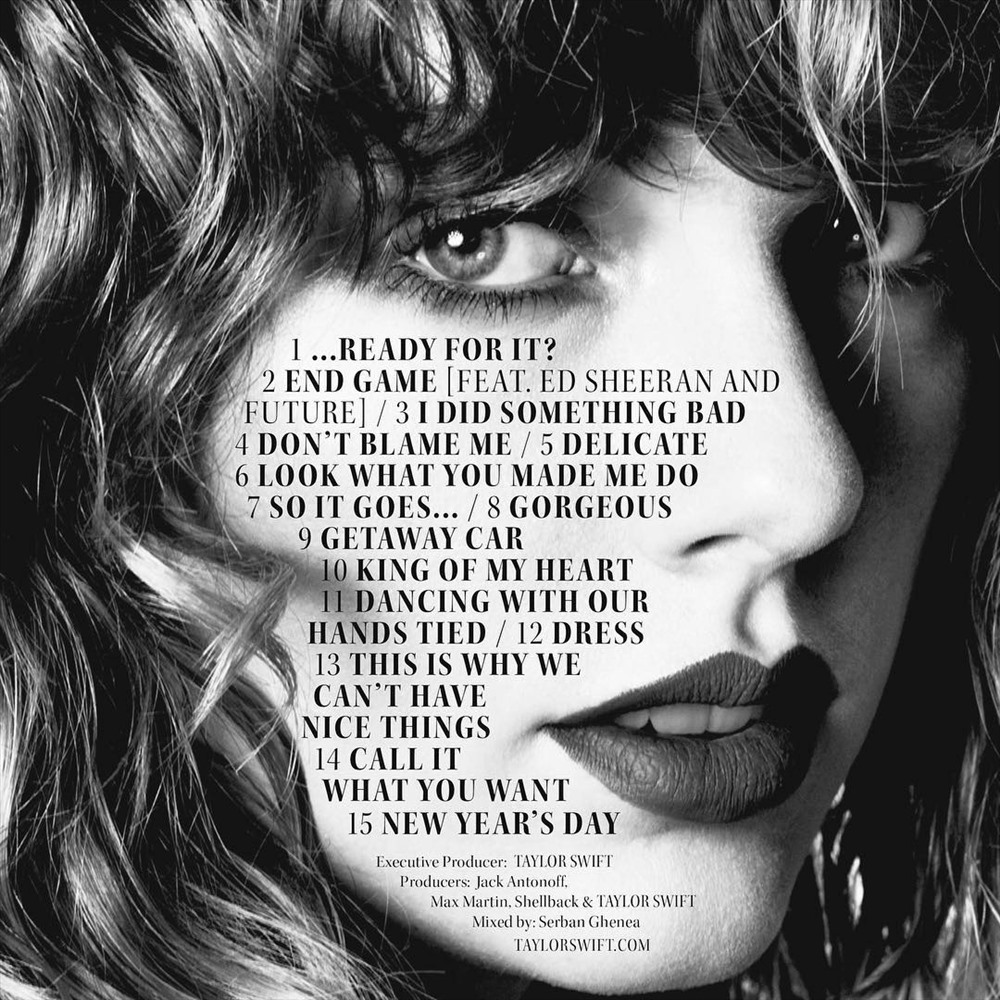 15 ca khúc trong  album sắp ra mắt của Taylor Swift