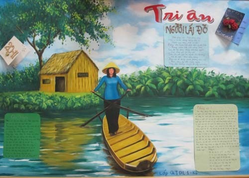 Chào mừng ngày Nhà giáo Việt Nam, hãy thể hiện tình yêu, tôn trọng và tri ân đối với các thầy cô giáo của mình bằng mẫu báo tường đẹp mắt. Họa tiết đầy tình cảm nhưng rất đơn giản lại mang lại ấn tượng sâu sắc và ấm áp.