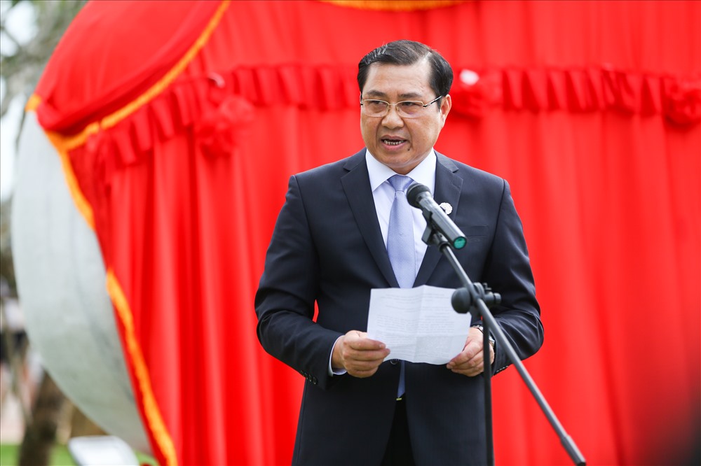 Chủ tịch UBND TP Đà Nẵng Huỳnh Đức Thơ phát biểu tại buổi lễ.