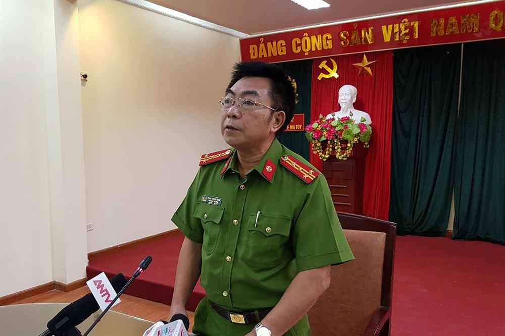 Đại tá Phạm Trọng Điềm - Phó cục trưởng C47 cung cấp thông tin cho báo chí. Ảnh: Bảo Thắng