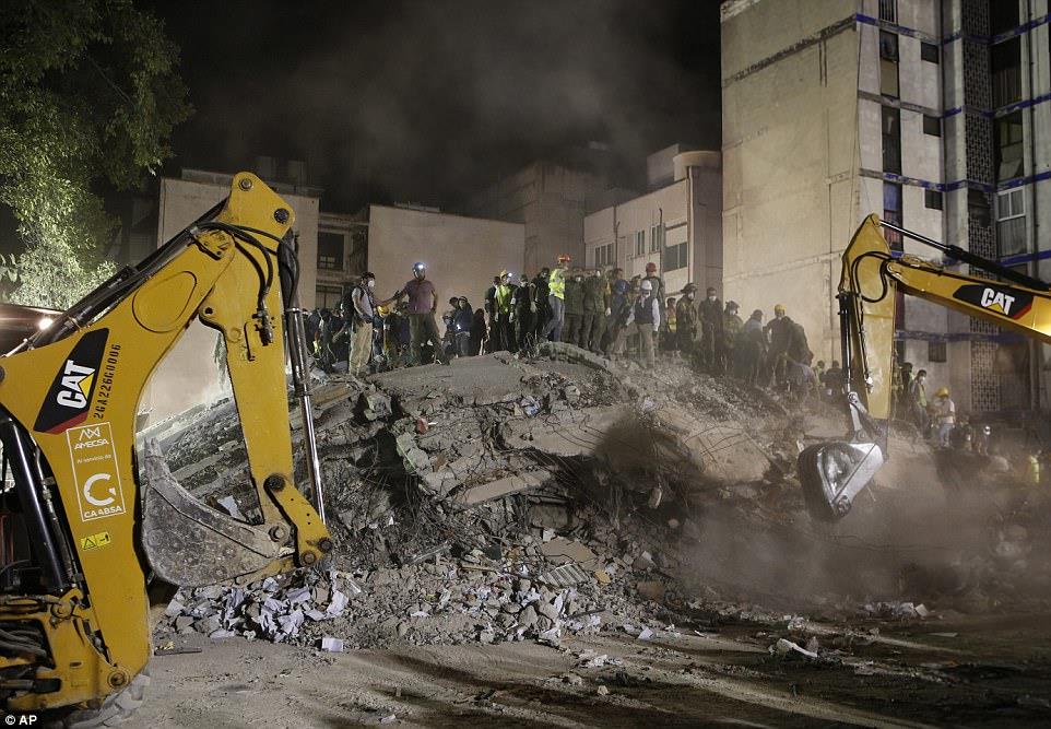 Trận động đất lần thứ 2 xảy ra ở Mexico trong tháng 9 gây ra nhiều vụ nổ, làm sập nhiều tòa nhà và buộc hàng triệu người tháo chạy ra ngoài đường phố. Ảnh: 