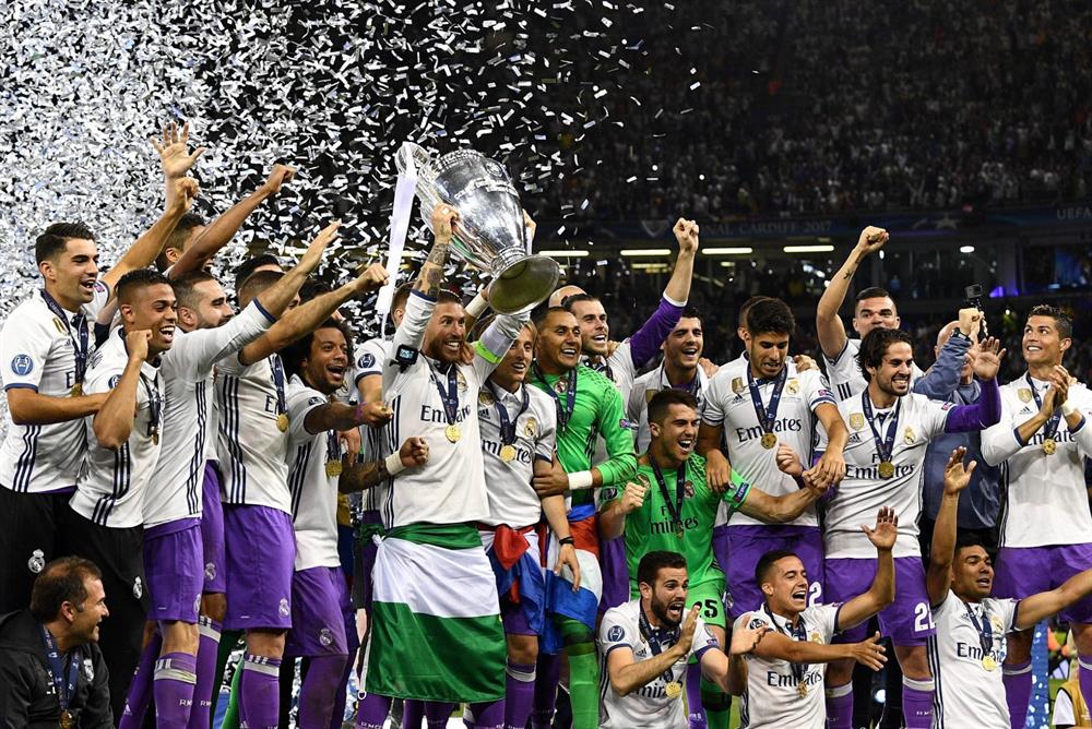 Real Madrid là đội đầu tiên bảo vệ thành công danh hiệu Champions League. Ảnh: ESPN.