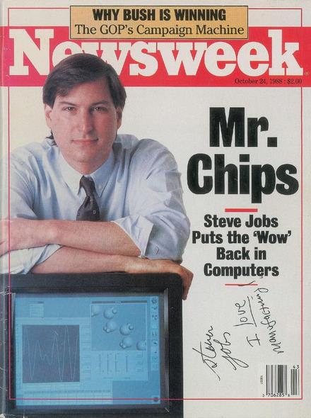Bìa tạp chí Newsweek có chữ ký Steve Jobs được đem đấu giá.