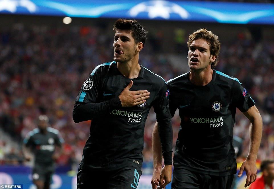 Morata (trái) tiếp tục duy trì được phong độ tốt của mình. Ảnh: Reuters.