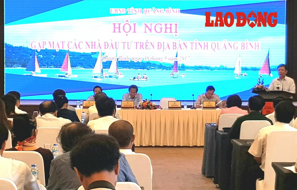 Chủ tịch UBND tỉnh Quảng Bình Nguyễn Hữu Hoài đánh giá cao vai trò của các nhà đầu tư và rất coi trọng các dự án đầu tư vào địa phương. Ảnh: Lê Phi Long