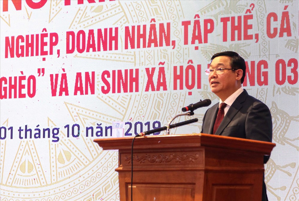 Phó Thủ tướng Vương Đình Huệ phát biểu tại cuộc gặp. Ảnh: Ngọc Thắng