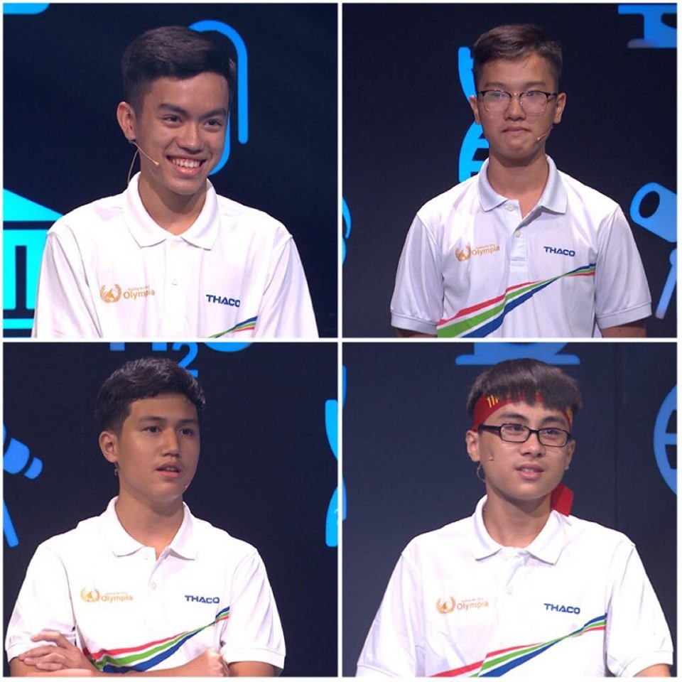 4 nam sinh góp mặt trong cuộc thi Tháng. Ảnh: Fanpage Đường lên đỉnh Olympia