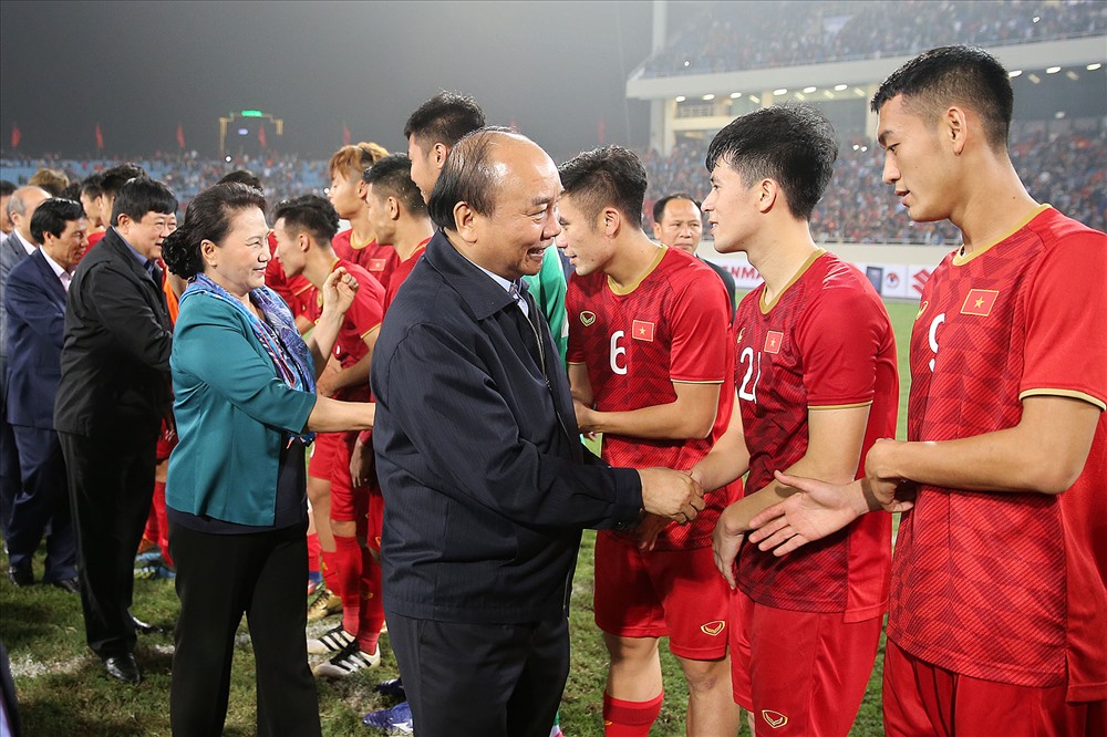 U23 Việt Nam thắng U23 Thái Lan 4-0 ở Mỹ Đình. Ảnh: H.A