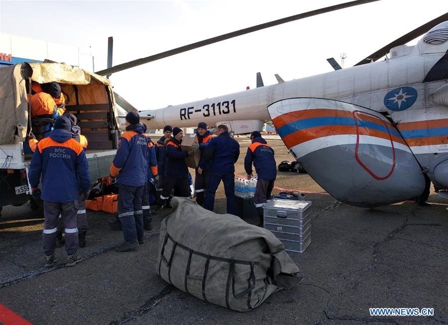 Hơn 270 người đã được triển khai tham gia hoạt động tìm kiếm và cứu hộ, Bộ khẩn cấp cho biết. Ảnh: RIA Novosti/Xinhua.