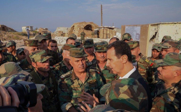 Một vài hình ảnh trong chuyến thị sát của ông Assad. Ảnh: South Front.