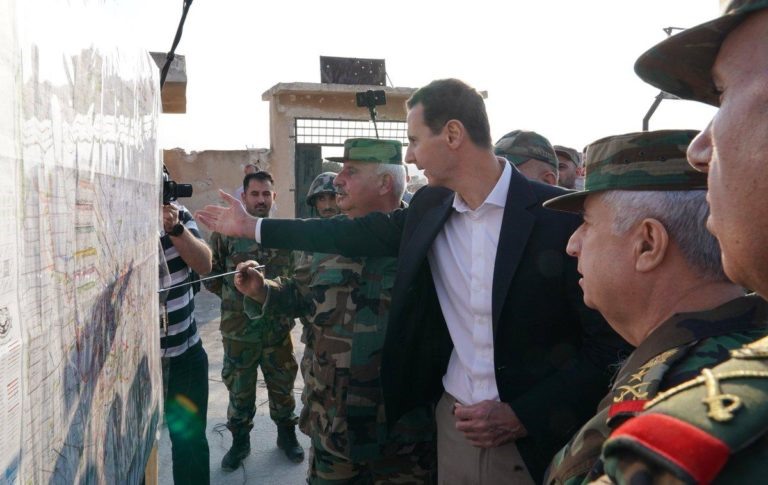 Một vài hình ảnh trong chuyến thị sát của ông Assad. Ảnh: South Front.