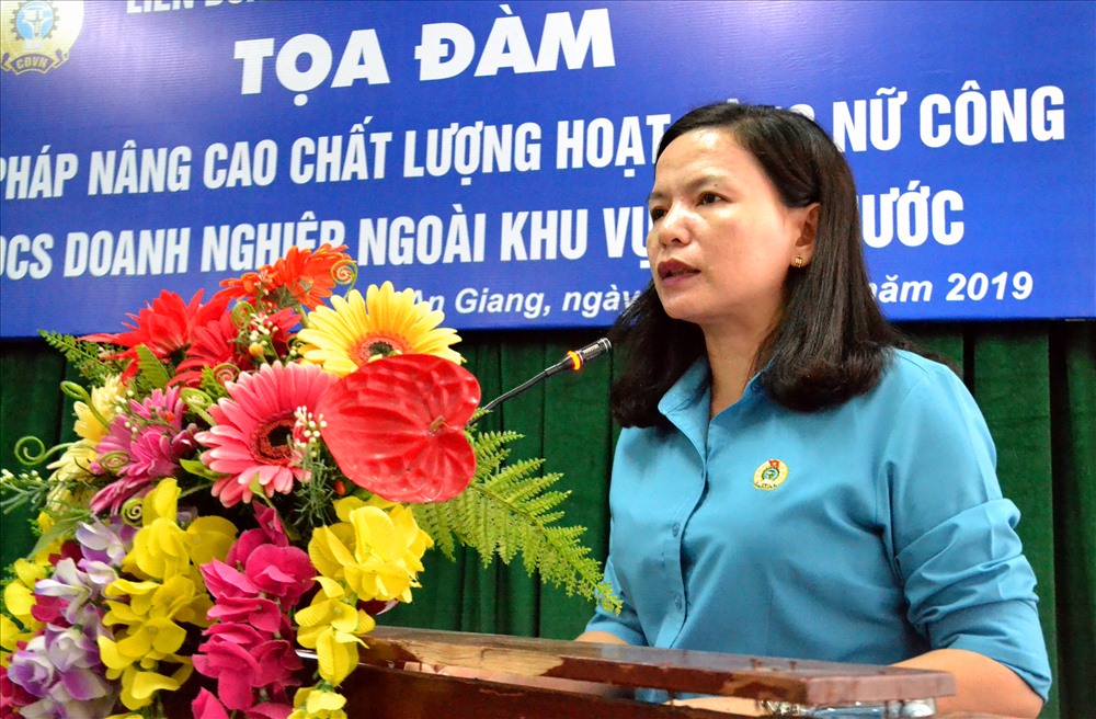 Phó Chủ tịch LĐLĐ An GIang Phan Thị Diễm. Ảnh: Lục Tùng