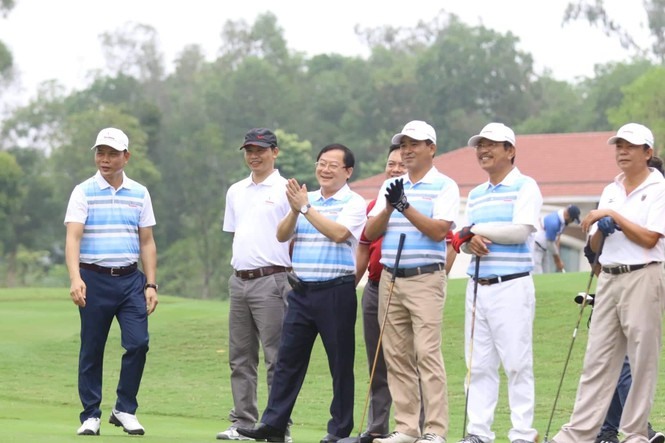Tiền Phong Golf Championship 2018 khai mạc tại sân Kings Course thuộc CLB golf BRG Kings Island Golf Resort. Ảnh: Như Ý