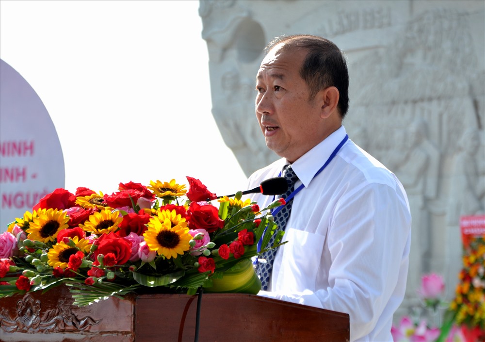 Phó Chủ tịch UBND tỉnh Đồng Tháp Đoàn Tấn Bửu phát biểu tại lễ khánh thành. Ảnh: LT