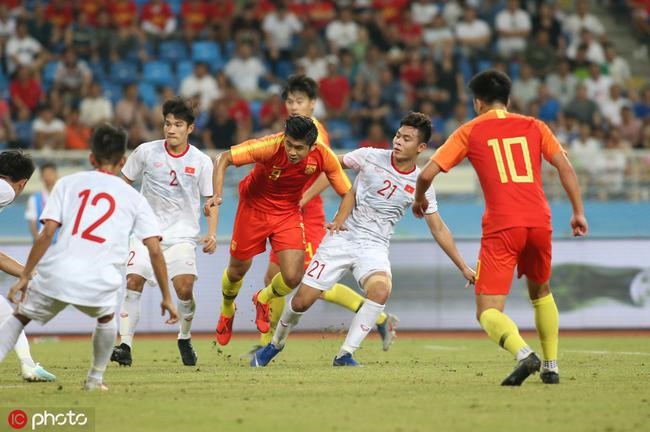 U22 Việt Nam vừa đánh bại U22 Trung Quốc với tỉ số 2-0 ở trận giao hữu hôm 8.9. Ảnh: Sina