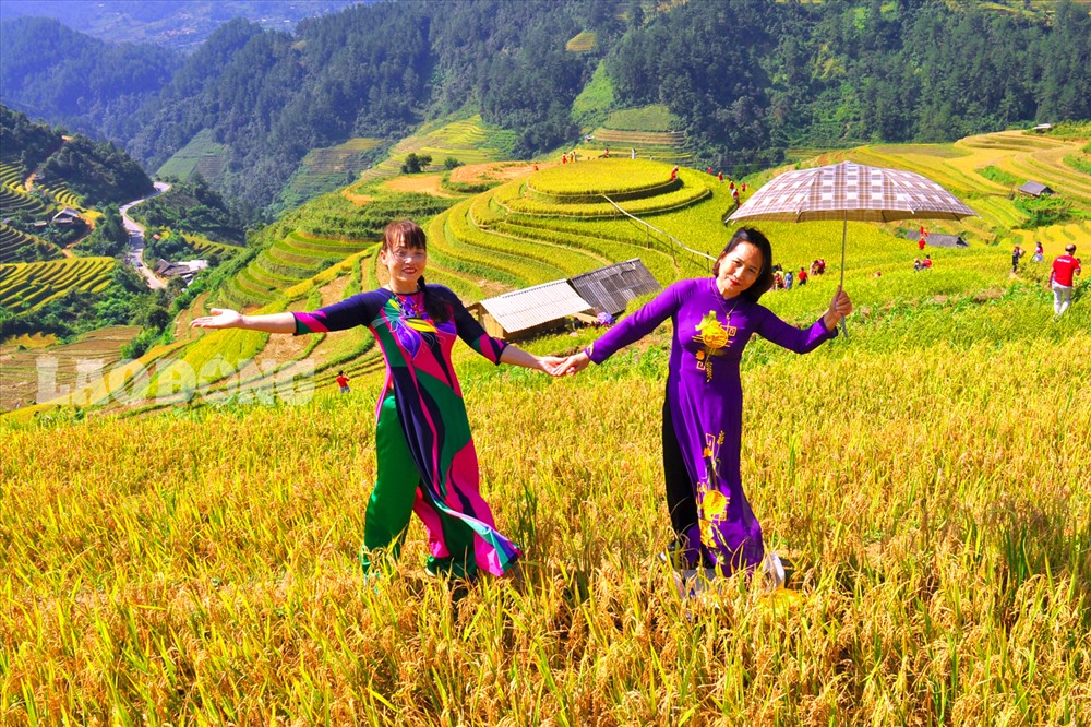Du khách thỏa sức chụp ảnh, lưu lại những kỷ niệm đẹp trong trong hành trình khám phá, trải nghiệm vẻ đẹp của núi rừng Tâu Bắc.
