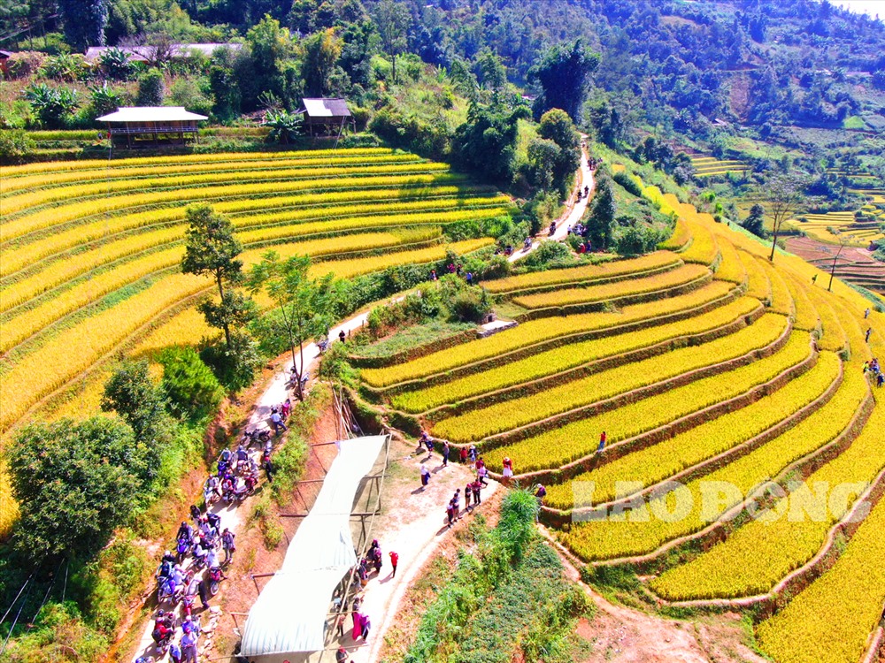 Tại đây, du khách sẽ được tận hưởng cảnh sắc thiên nhiên hùng vĩ, nguy nga và trắng lệ. Nơi đây còn được ví như  một bức tranh không lồ bởi cánh đồng ruộng lúa phì nhiêu, nằm phơi mình trên những sườn núi quanh co, uốn lượn mềm mại và kiều diễm như những cô gái đôi mươi tràn đầy sức sống.