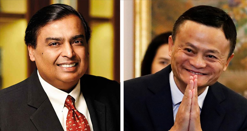 Bill Gates thậm chí giàu hơn người giàu nhất châu Á và giàu nhất Trung Quốc cộng lại. Doanh nhân Ấn Độ Mukesh Ambani (trái) hiện sở hữu khối tài sản 50,7 tỉ USD - là người giàu nhất châu Á. Jack Ma (phải) là người giàu nhất Trung Quốc với 36,6 tỉ USD. Ảnh: ST
