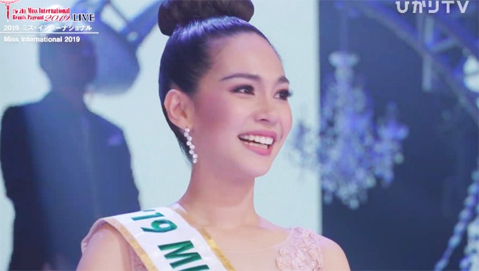 Dù được đặt nhiều kỳ vọng xong, Nguyễn Tường San - đại diện Việt Nam chỉ lọt vào top 10 chung cuộc, chiến thắng thuộc về người đẹp Thái Lan. Ảnh: CMH.