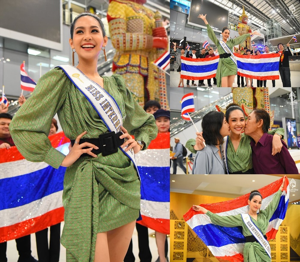 Trước đó, khi vượt qua 39 ứng cử viên và chiến thắng Hoa hậu Quốc tế Thái Lan, Sireethorn Leearamwat được đông đảo người hâm mộ quê nhà ủng hộ. Ảnh: SL.