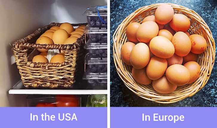 9. Trứng không nên rửa và bảo quản trong tủ lạnh?: Điều này phụ thuộc vào quốc gia. Ở một số quốc gia, mọi người không thích để trứng vào tủ lạnh và để chúng trong phòng. Ở các nước châu Âu, không được phép rửa trứng vì không phá hủy lớp bảo vệ tự nhiên của chúng. Để ngăn ngừa nhiễm khuẩn salmonella, gà mái được tiêm phòng.