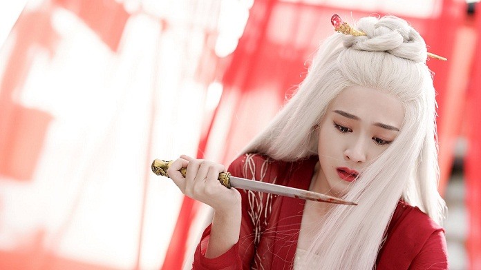 Trương Tuyết Nghênh trong vai nữ chính Dung Lạc - Bạch Phát Vương Phi. Ảnh: NSX
