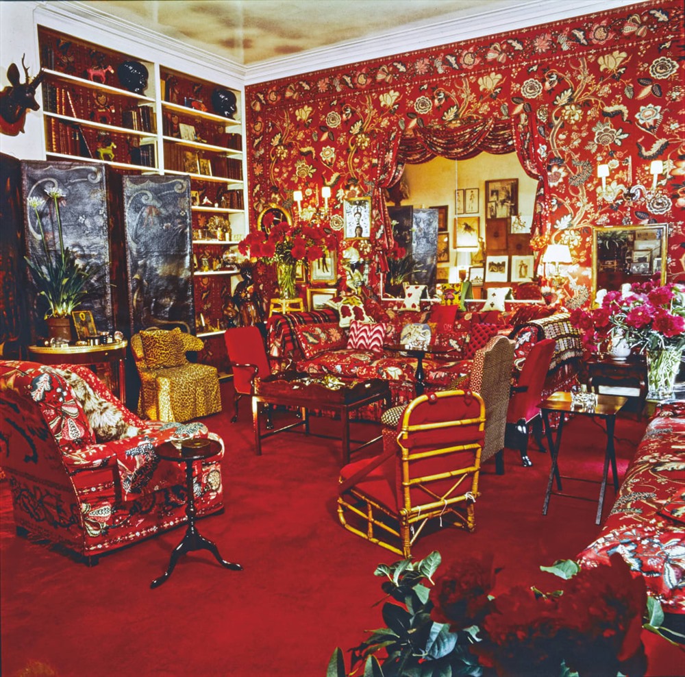 Căn nhà “khu vườn trong địa ngục” của cựu tổng biên tập tạp chí Vogue Diana Vreeland ở Manhattan, bức ảnh được đăng tải trên tạp chí Architectural Digest vào năm 1975. Ảnh: Richard Champion