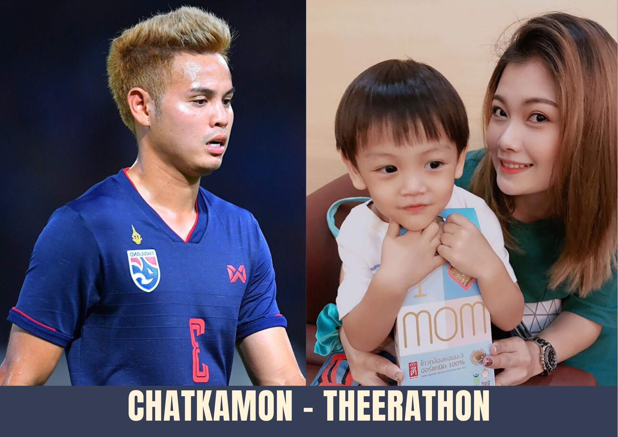So với hầu hết đồng nghiệp, hậu vệ cánh trái Theerathon Bunmathan có “hậu phương” vững chắc hơn khi đã kết hôn năm 2016 và có một con trai 2 tuổi. Ảnh: TL.