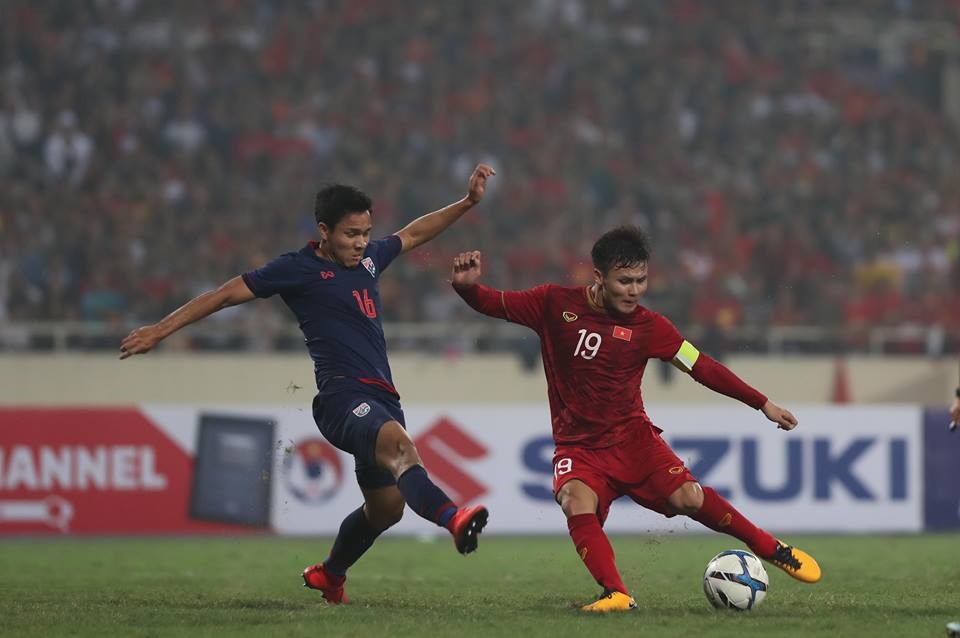 Quang Hải và các đồng đội đã đòi món nợ trước Thái Lan ở vòng loại U23 Châu Á 2020. Ảnh: Sơn Tùng