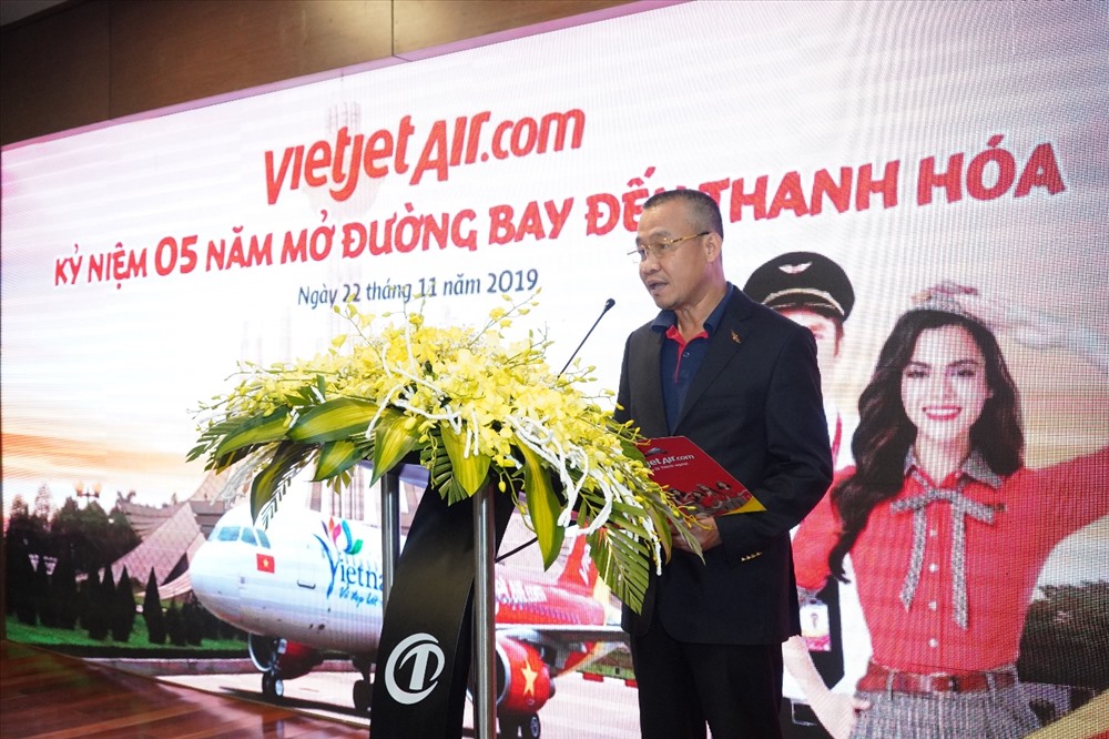 Giám đốc điều hành Vietjet Lưu Đức Khánh chia sẻ về sự đồng hành phát triển của Vietjet và du lịch tỉnh Thanh Hóa.