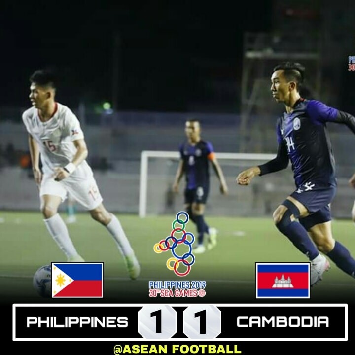 Chủ nhà U22 Philippines có được trận hòa kịch tính 1-1 trước U22 Campuchia. Ảnh: BTC