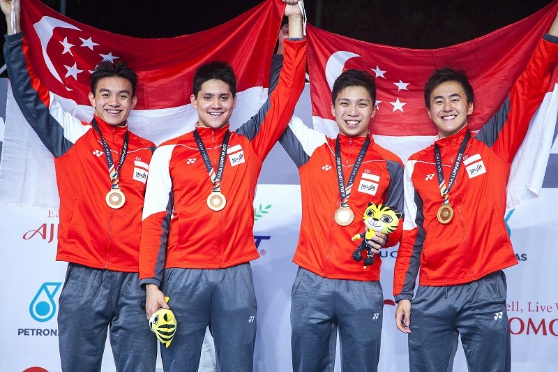 Kỉ lục gia Schooling của đoàn thể thao Singapore. Ảnh: SEA Games
