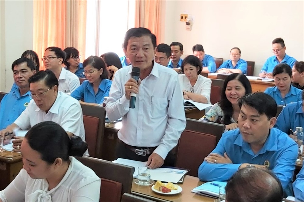 Lưu Huê Phong, Chủ tịch LĐLĐ quận Bình Tân, cho rằng cần chủ động nắm bắt, giải quyết bức xúc của NLĐ để tránh tránh chấp lao động tập thể. Ảnh Nam Dương