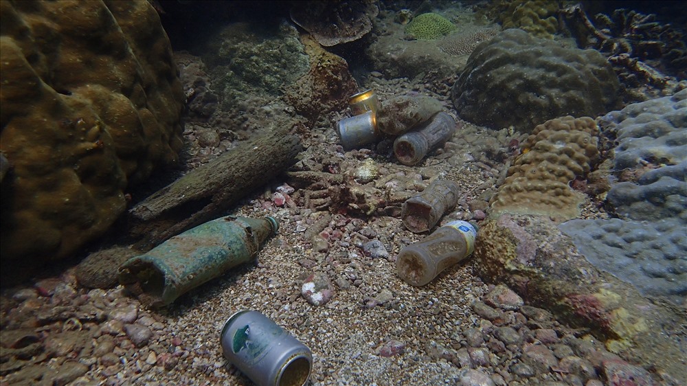 Đủ các loại rác thải dưới đáy biển, trong đó phần lớn là rác thải nhựa.