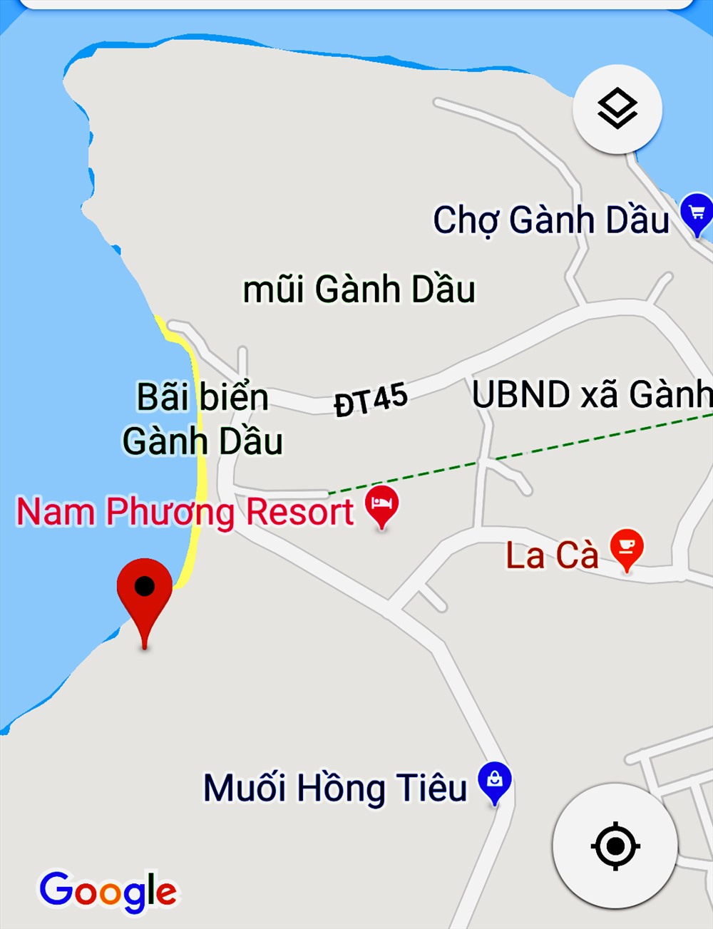 Vị trí tọa lạc của Resort Nam Phương. Ảnh: TM