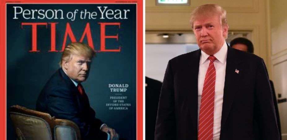 Ông Donald Trump, với tư cách là tổng thống Mỹ đắc cử được vinh danh là Nhân vật của năm 2016. Ảnh: Time.