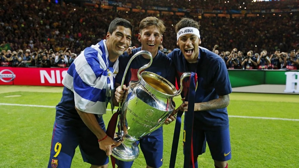 Chức vô địch năm 2015 của Barca. Ảnh: Getty.