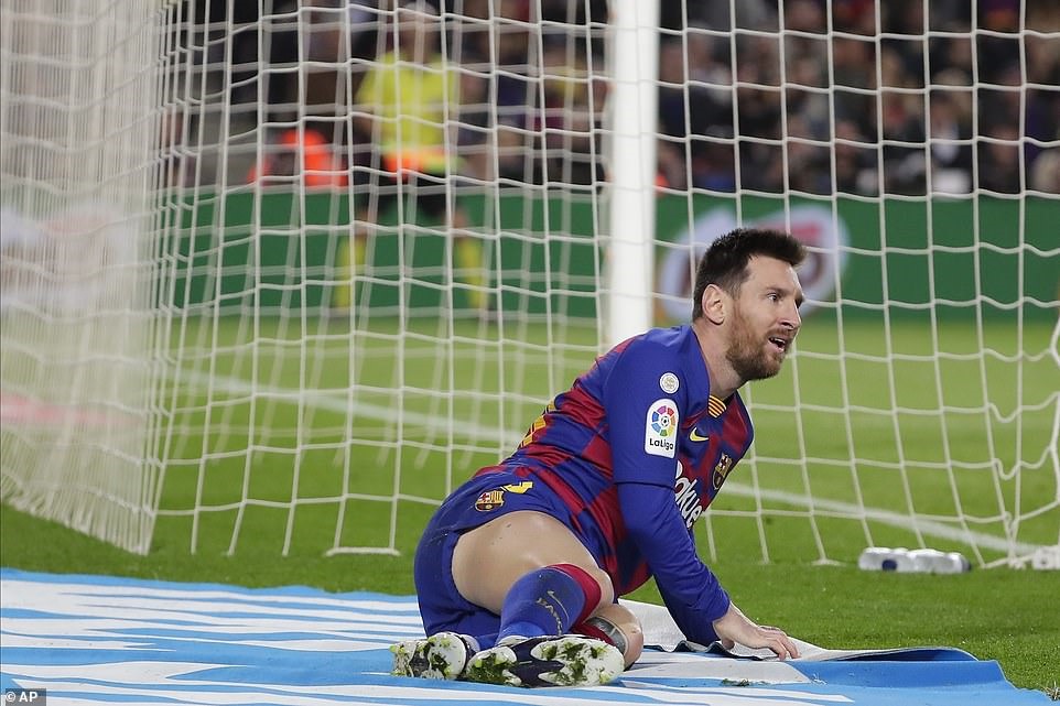Messi rất nỗ lực nhưng không thể có bàn thắng. Ảnh: Getty.