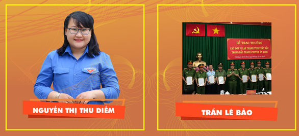Nữ cán bộ Đoàn Nguyễn Thị Thu Diễm và thượng úy Trần Lê Bảo