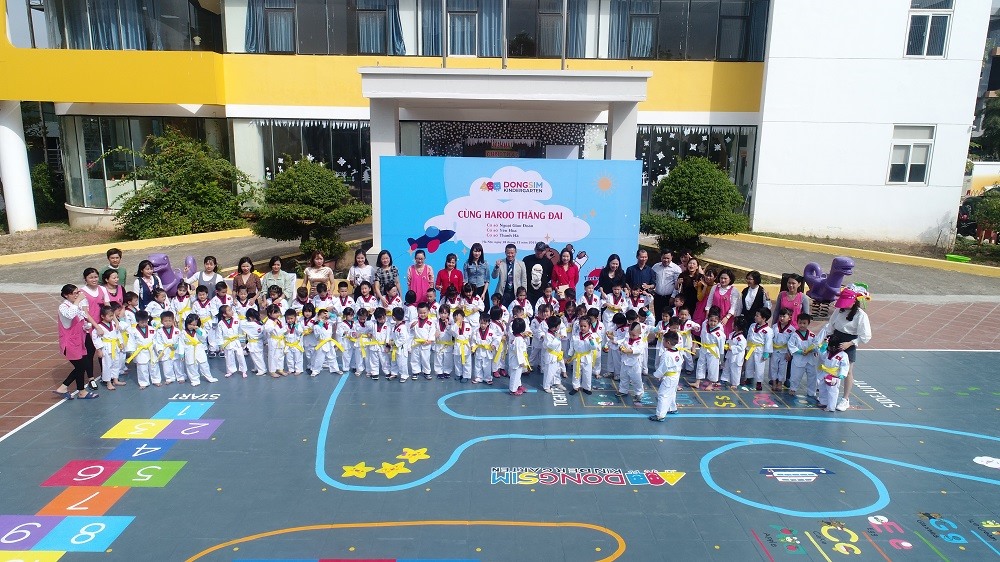 Cuộc thi “Thăng đai” Taekwondo tại Dongsim Kindergarten.